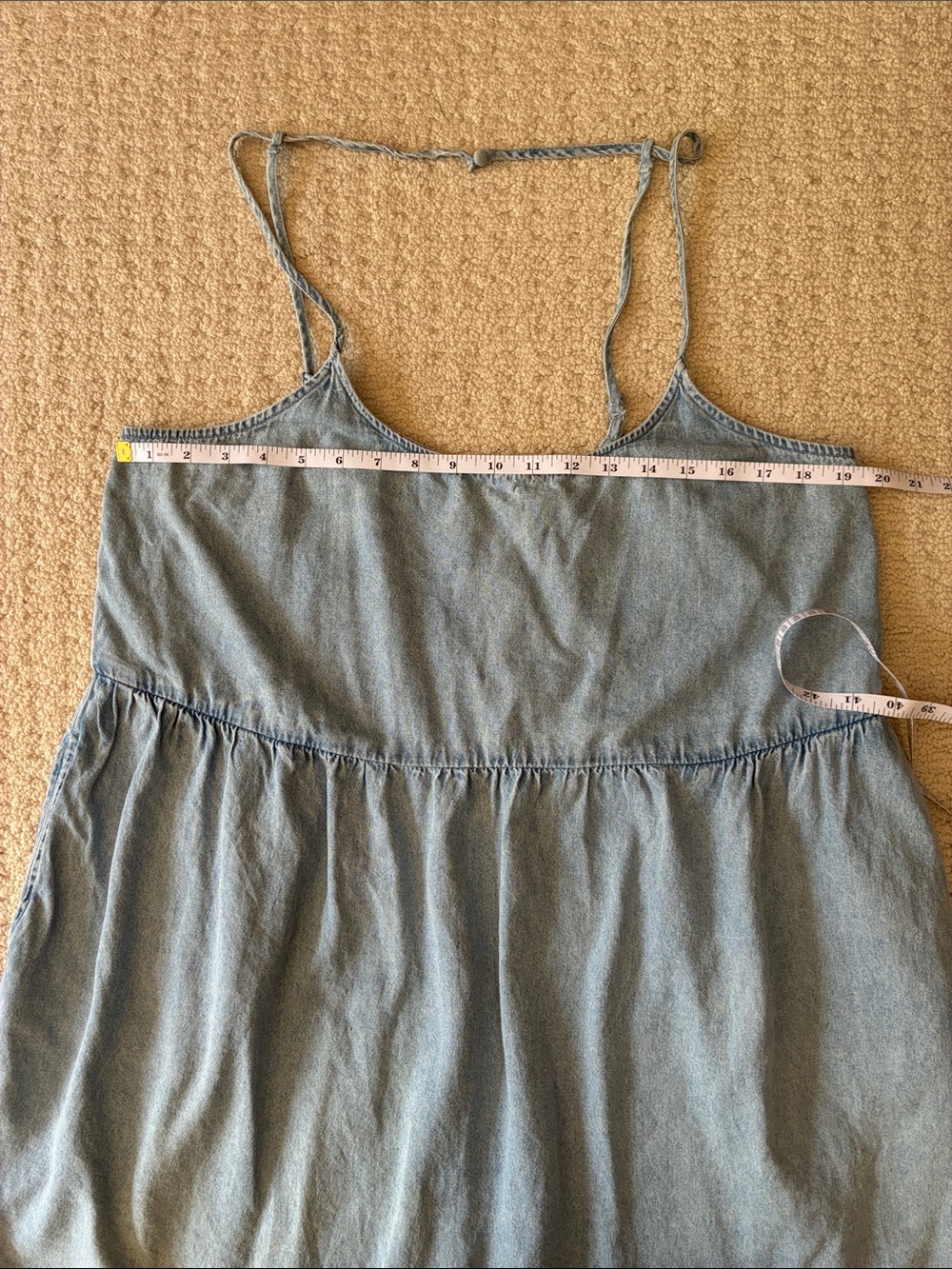 American Eagle Denim Strappy Babydoll Dress Size XL - Picture 8 of 11